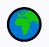 Ein blau-grünes Globus-Symbol mit Kontinenten auf weißem Hintergrund steht für internationale Reichweite und weltweite Vernetzung im Remote-Kontext.